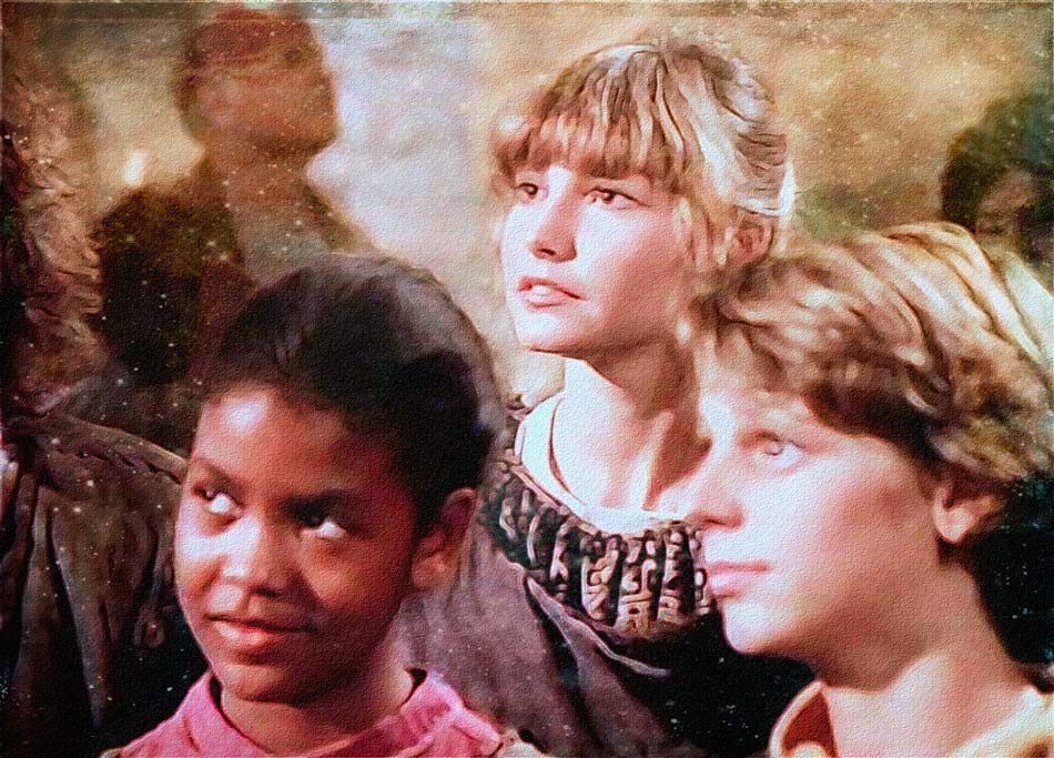 Jasmine, Jamie, and another child at Winterfest