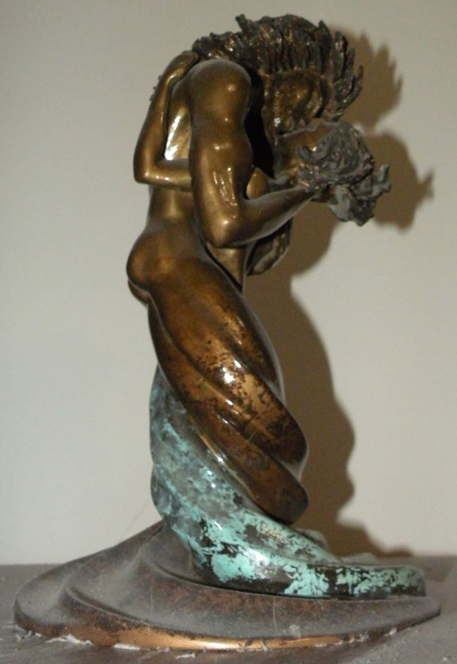 close up photo of a V and C sculpture